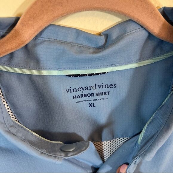 Vineyard Vines Men’s Blue Performance Harbor Shirt Snap XL - Picture 3 of 10